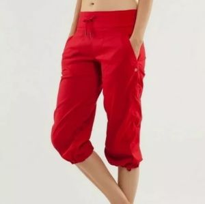 Lululemon "red love" studio dance crop pants